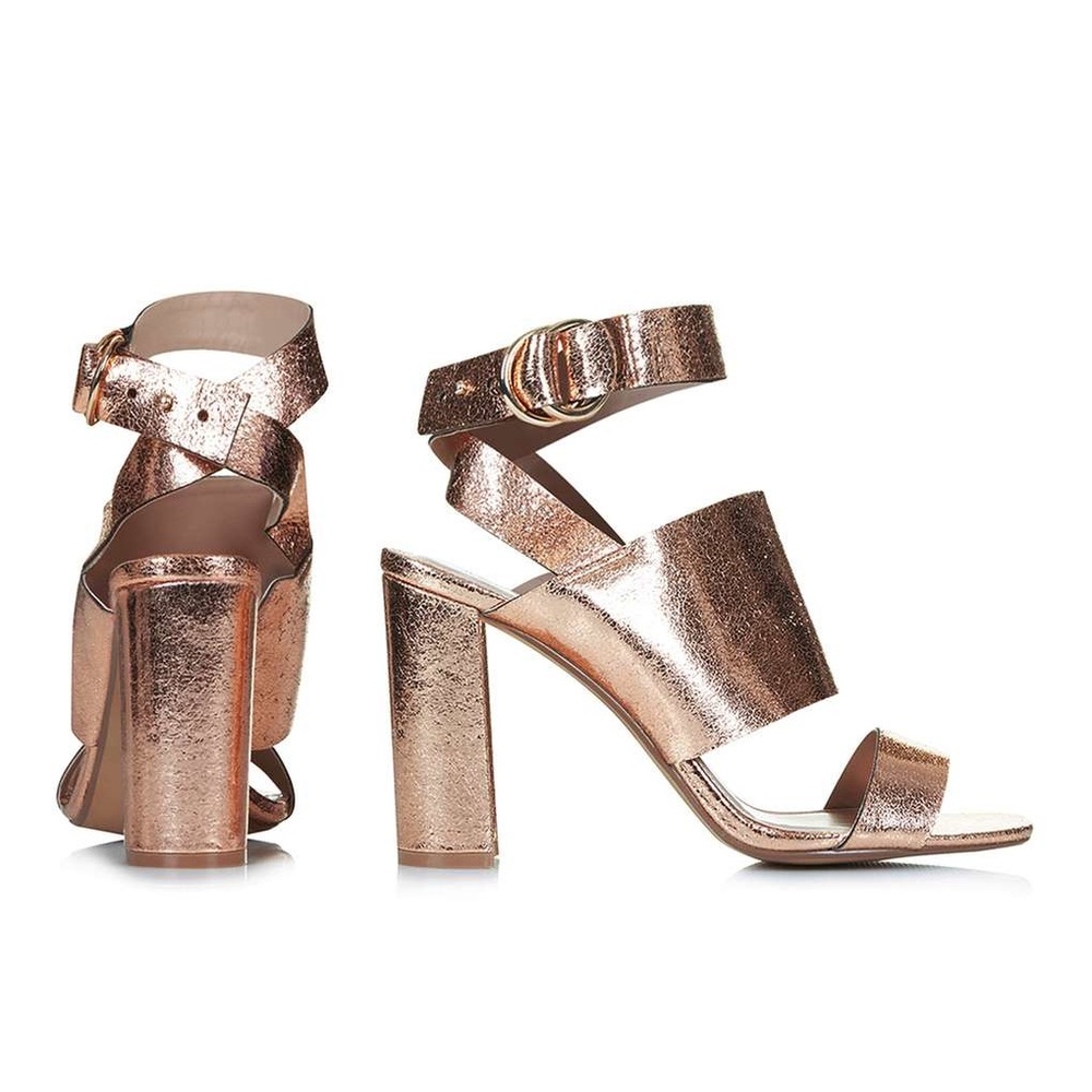 Top shop Rose Gold Block Heels BRAND NEW